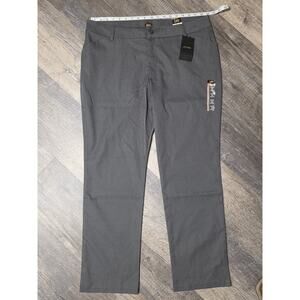 Lee Women's Wrinkle Free Relaxed Fit Straight Leg Pant, Charcoal Heather, 18 M